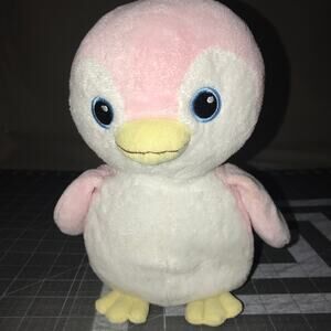 TyLux Penguin Plush 2011 Pink & White Stuffed Pellet Toy 9 Inch